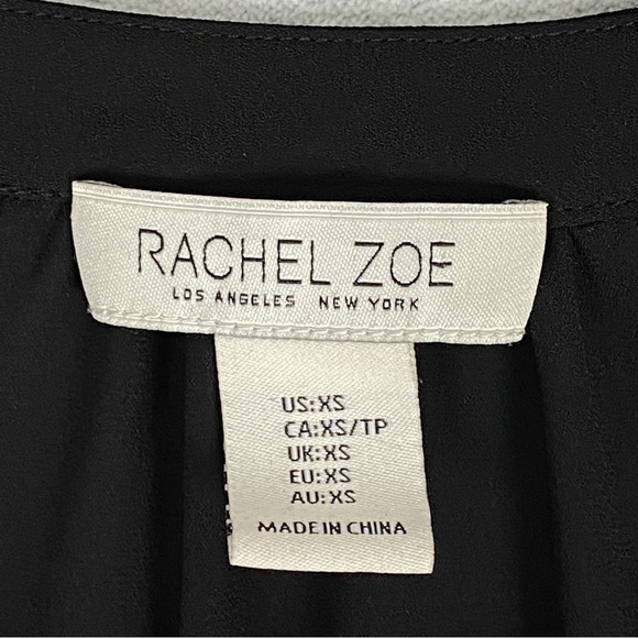 Rachel Zoe Top Balloon Sleeves Sz XS Sheer Quarter Button Collar Pleated Sleeves - Picture 8 of 12